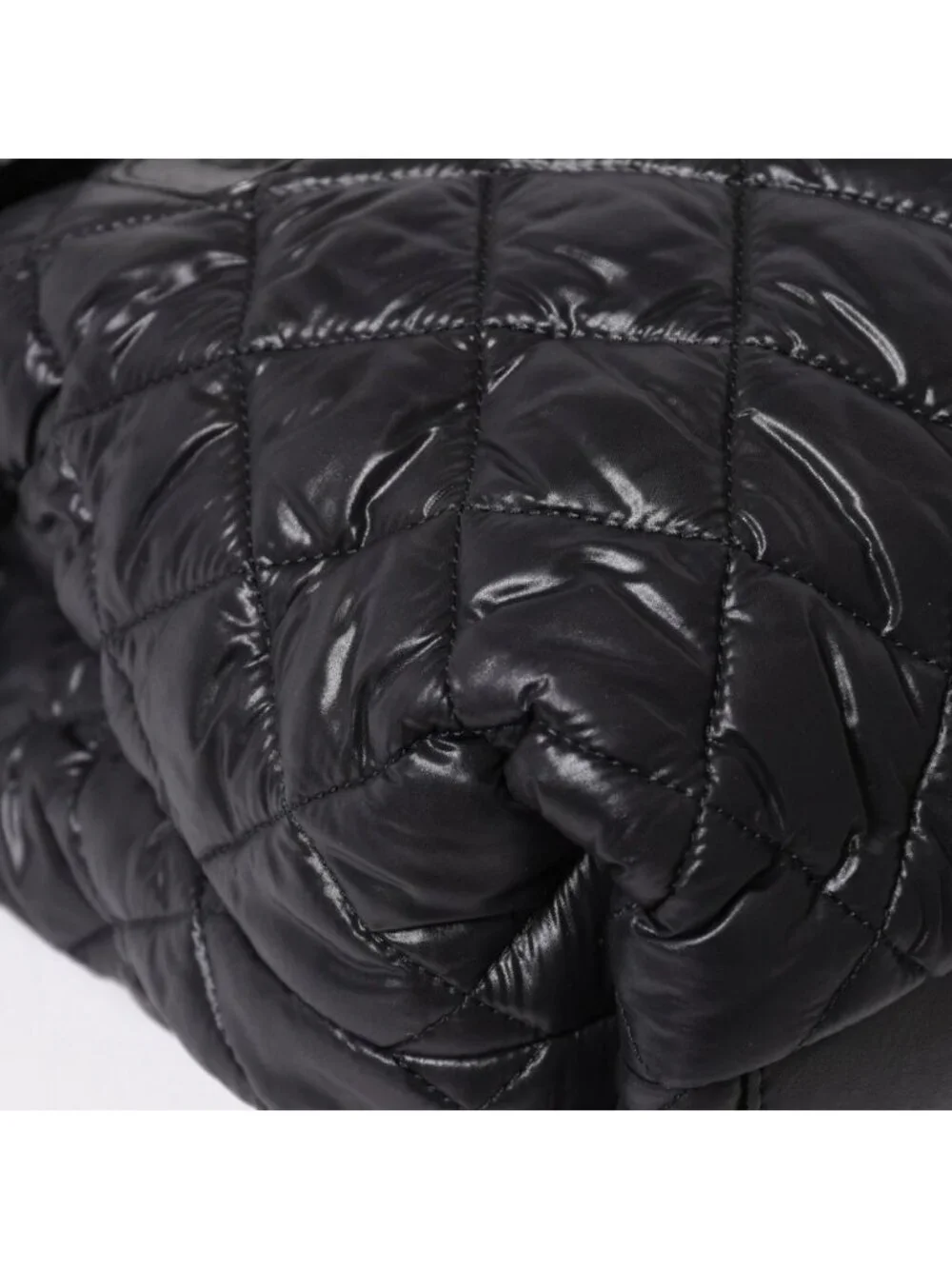 Chanel Coco Cocoon Backpack Leather Black Silver